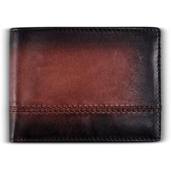 Rfid Leather Wallet | Bifold Slim for Men | Travel Secure RFID Blocking - Picture 1 of 8